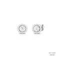 The Radiant Halo Silver Moissanite Studs 556140