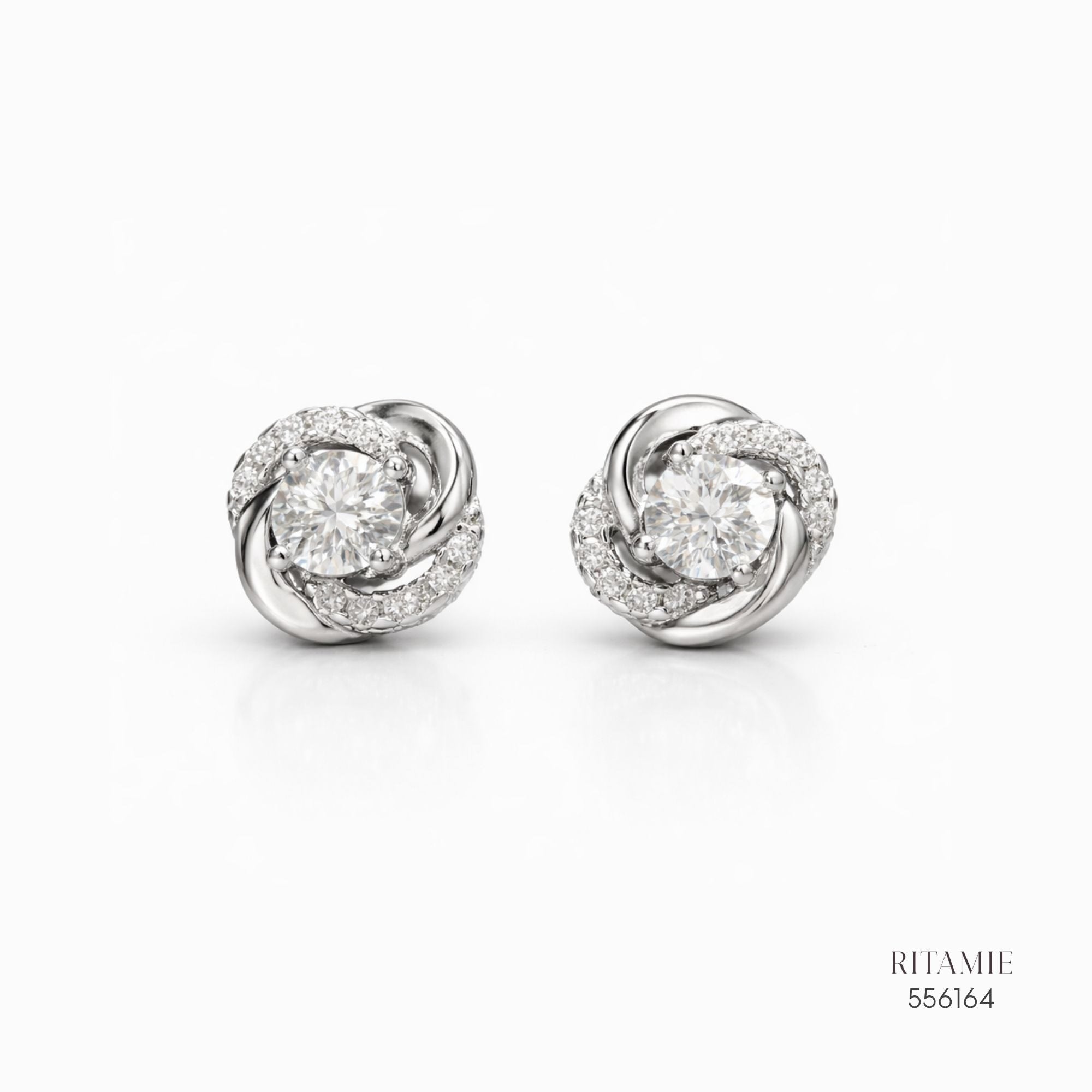 The Eternal Knot Silver Moissanite Studs 556164