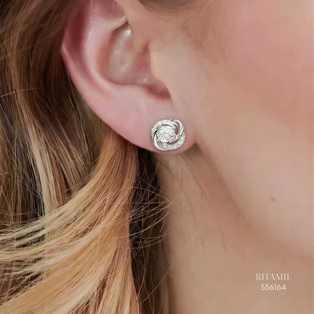 The Eternal Knot Silver Moissanite Studs 556164
