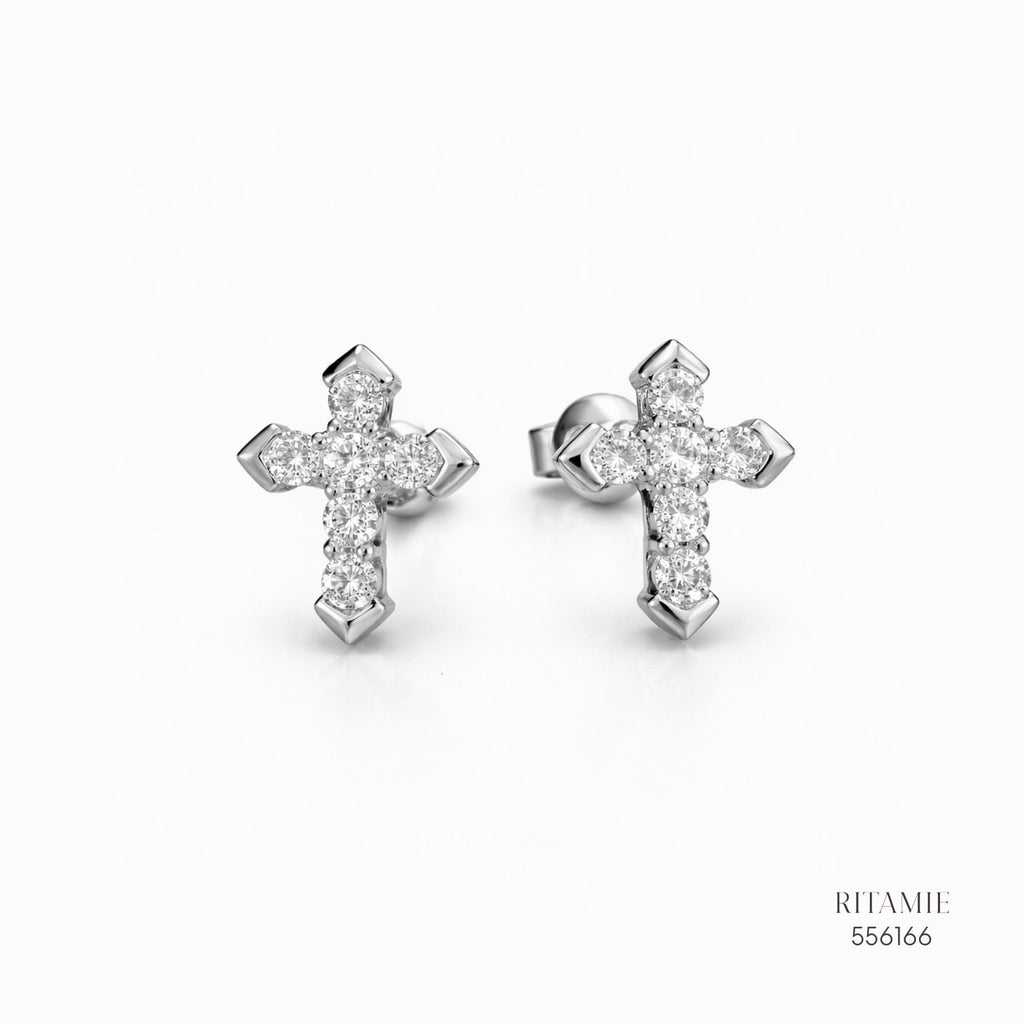 The Sacred Glow Silver Moissanite Studs 556166