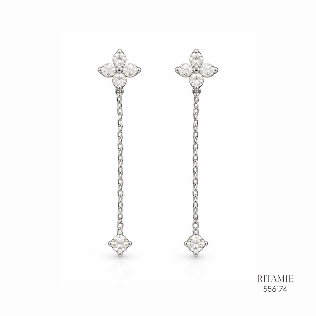 The Lucky Whisper Silver Moissanite Earrings 556174