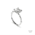 Princess Bubble Moissanite Silver Ring 556197