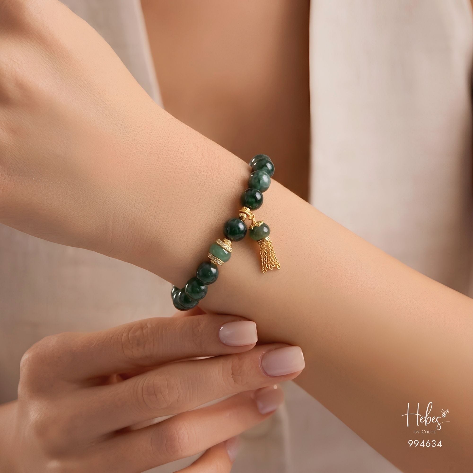 Radiant Veil Green Jade Bracelet 994634