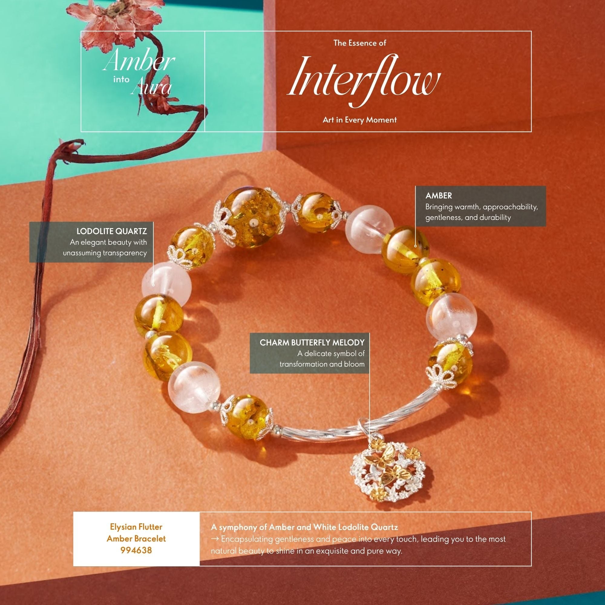 Elysian Flutter Amber Bracelet 994638