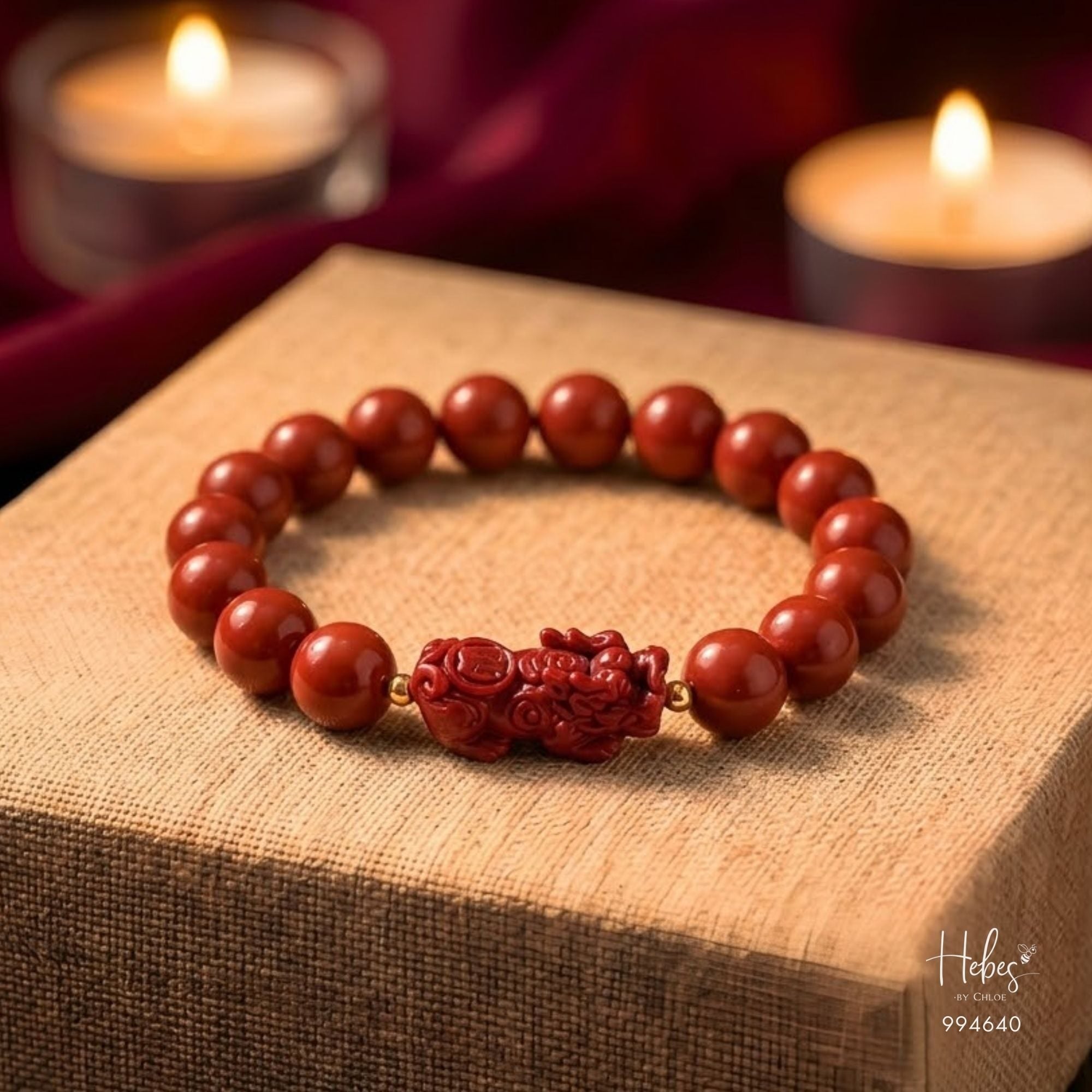 Big Pixiu Cinnabar Bracelet (10mm) 994640