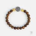 Vietnamese Agarwood Yellow Rutilated Quartz Flower Charm Bracelet HC2887