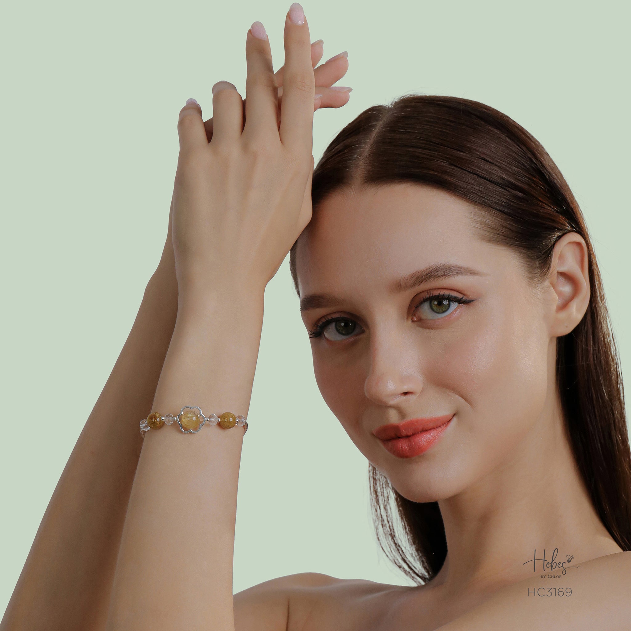 Hebes Gold Rutilated Quartz Bracelet HC3169